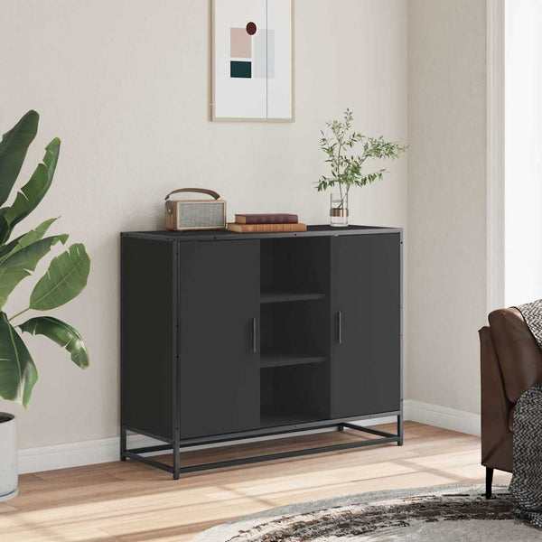 Schwarze Kommode Sevasti 92x35x76cm (Holz)