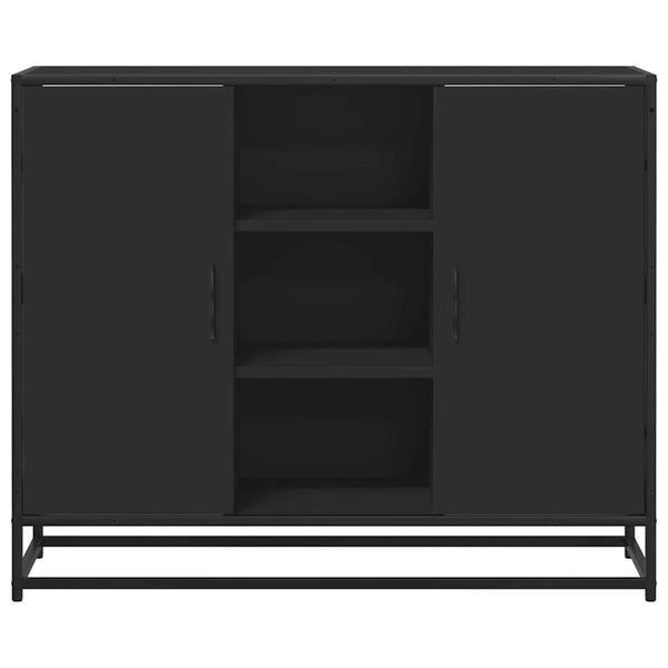 Schwarze Kommode Sevasti 92x35x76cm (Holz)