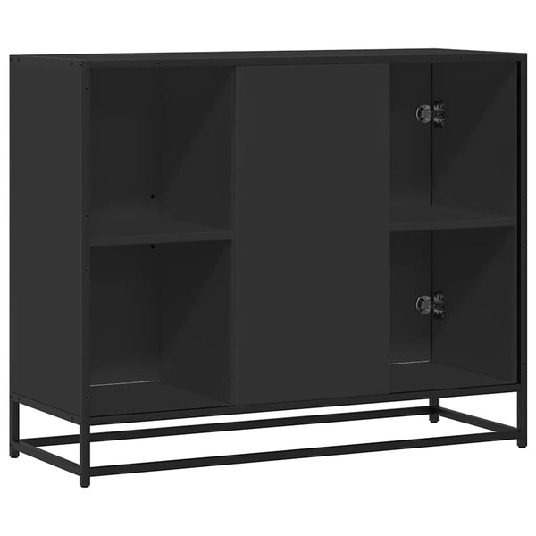Schwarze Kommode Sevasti 92x35x76cm (Holz)