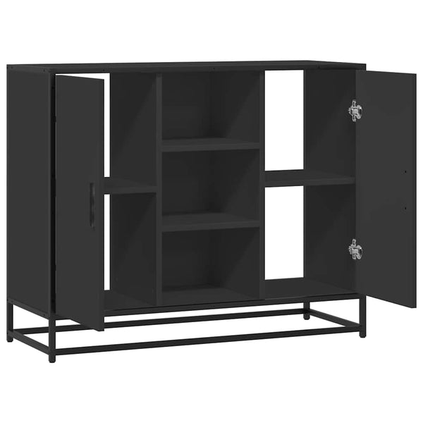 Schwarze Kommode Sevasti 92x35x76cm (Holz)