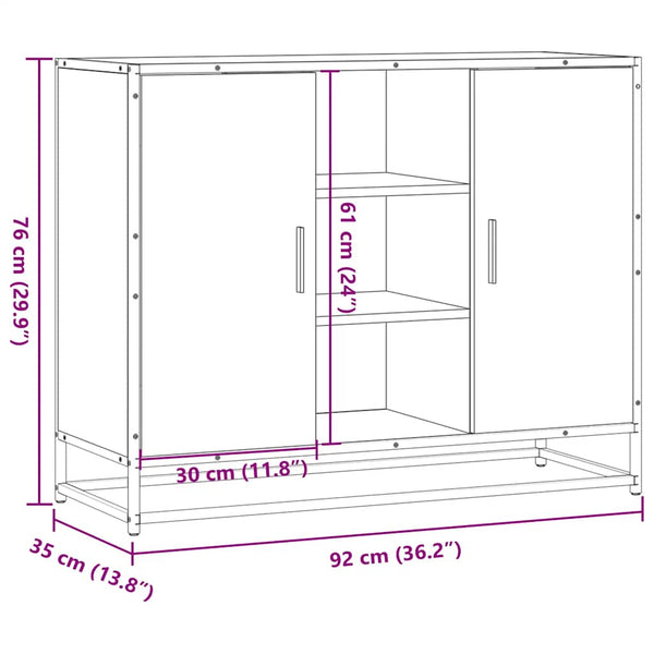 Schwarze Kommode Sevasti 92x35x76cm (Holz)