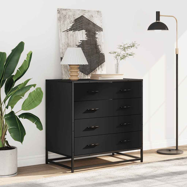 Schwarze Kommode Cohut 70x41x70cm (Holz)