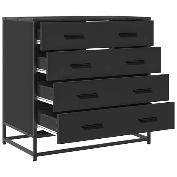 Schwarze Kommode Cohut 70x41x70cm (Holz)