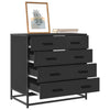 Schwarze Kommode Cohut 70x41x70cm (Holz)