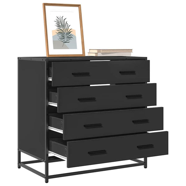 Schwarze Kommode Cohut 70x41x70cm (Holz)