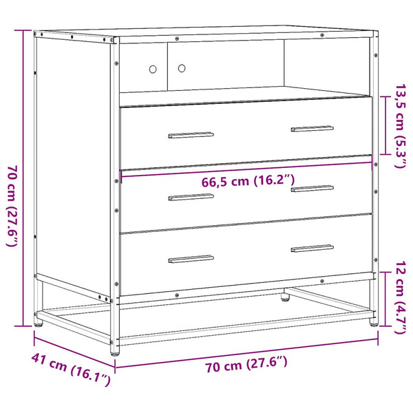 Schwarze Kommode Duliga 70x41x70cm (Holz)