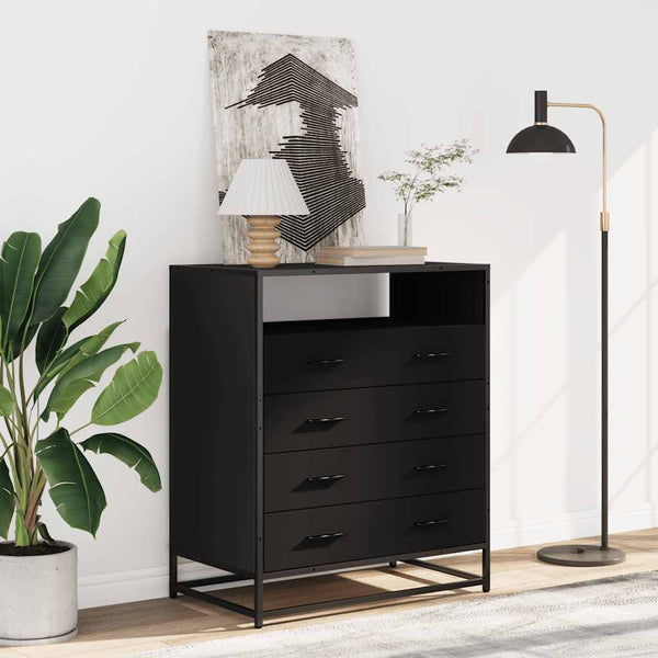 Schwarze Kommode Surchea 70x41x83,5cm (Holz)