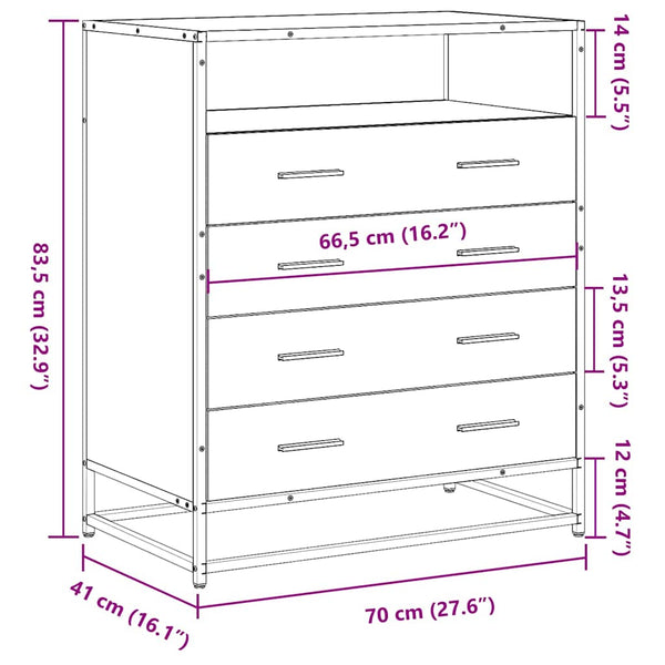 Savutammi Kommode Surchea 70x41x83,5cm (Holz)
