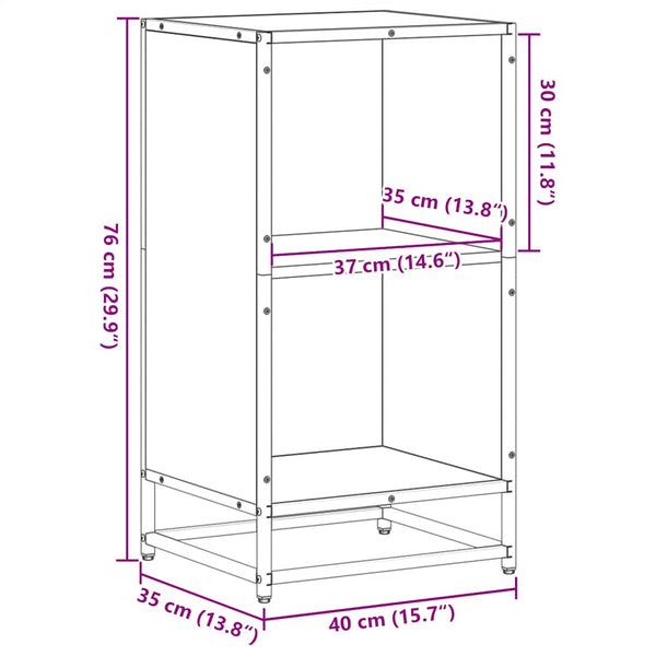 Savustettu tammi kirjakaappi Adalber 40x35x76cm (engineered wood)