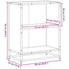 Bücherregal aus geräucherter Eiche Adalber 60x35x76cm (Holzwerkstoff)