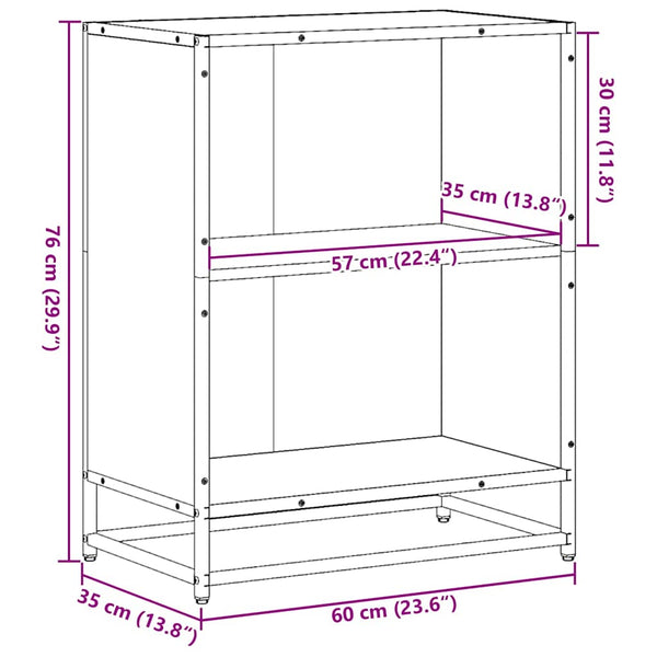 Harmaa kirjakaappi Adalber 60x35x76cm (engineered wood)