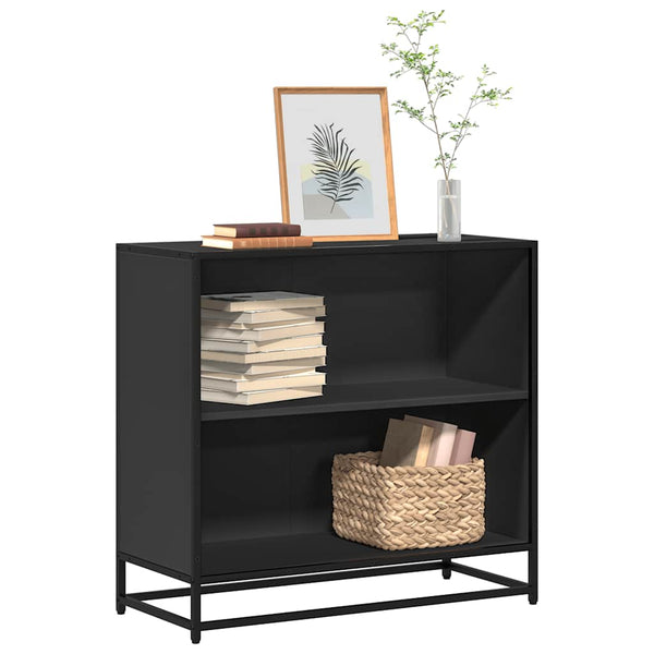 Schwarzes Bücherregal Adalber 80,5x35x76cm (Spanplatte)