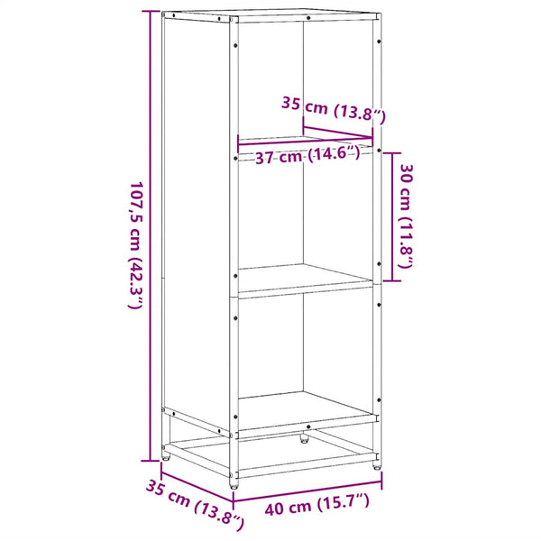 Bücherregal Sonoma Eiche Adalber 40x35x107,5cm (Holz)