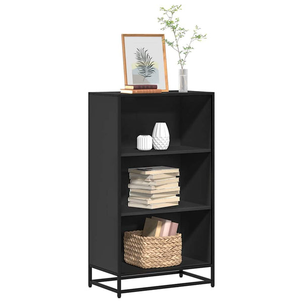 Schwarzes Bücherregal Adalber 60x35x107,5cm (Holzwerkstoff)