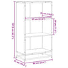 Graues Bücherregal Adalber 60x35x107,5cm (Holzwerkstoff)