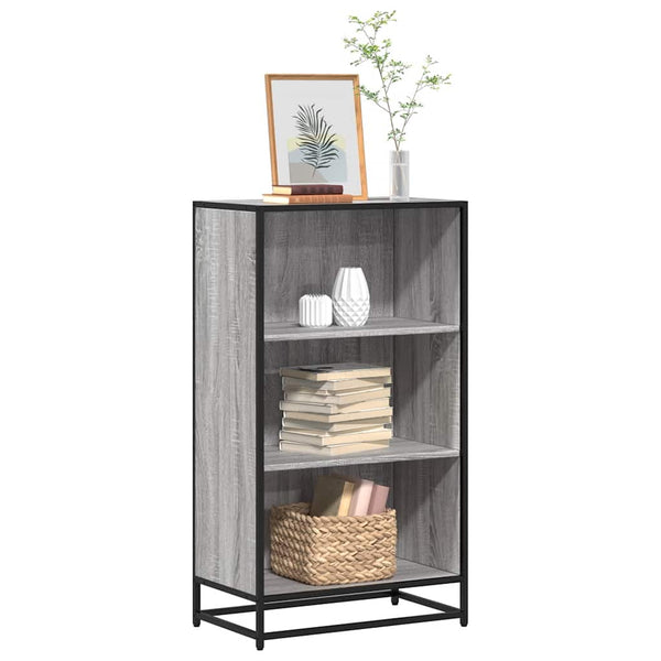 Graues Bücherregal Adalber 60x35x107,5cm (Holzwerkstoff)