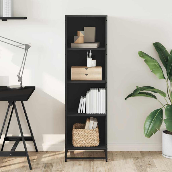 Schwarzer Bücherschrank Adalber 40x35x139cm (Holzwerkstoff)