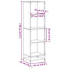 Schwarzer Bücherschrank Adalber 40x35x139cm (Holzwerkstoff)