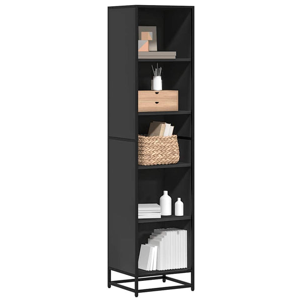 Schwarzes Bücherregal Adalber 40x35x170,5cm (Holzwerkstoff)