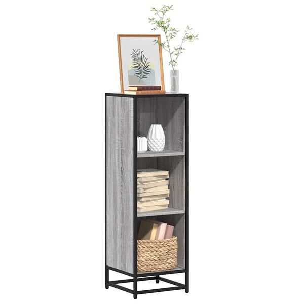 Graues Bücherregal Romilia 33,5x33x107,5cm (Holzwerkstoff)