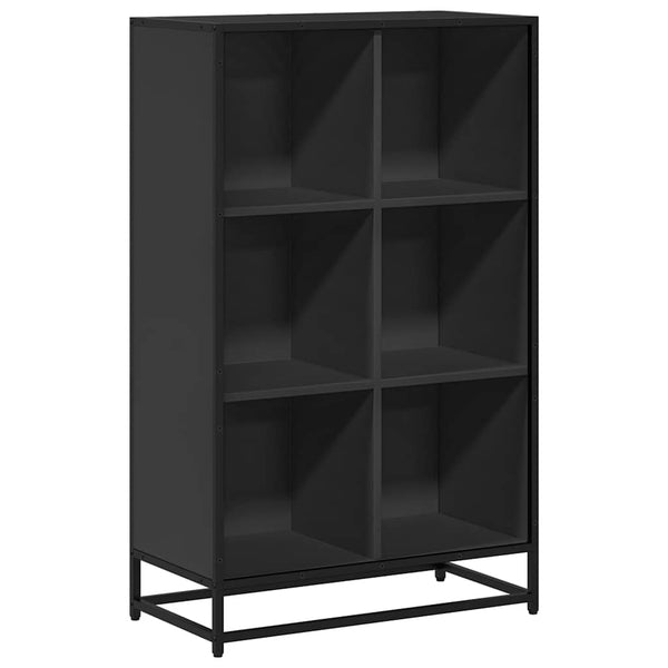 Schwarzer Bücherschrank Romilia 65,5x33x107,5cm (Holzwerkstoff)