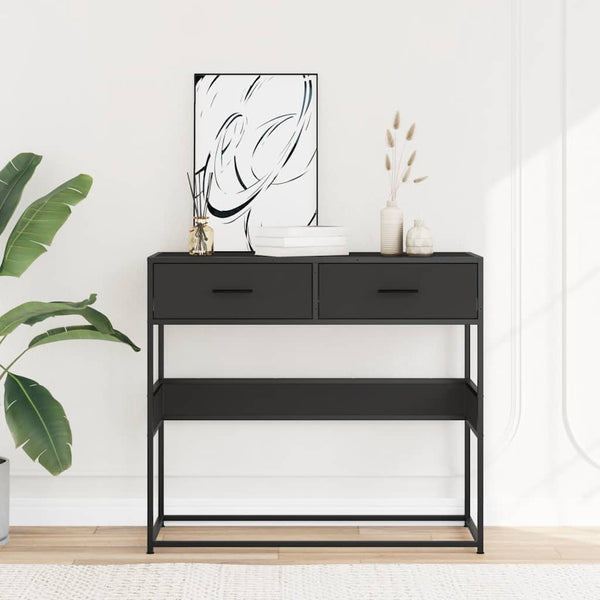 Musta konsolipöytä Georgette 90x35x80cm (puinen)