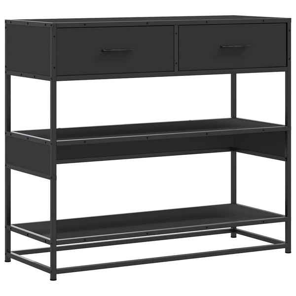 Schwarzer Konsolentisch Leona 90x35x80cm (Holz)