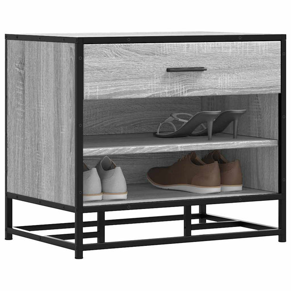 Graue Schuhbank Nejwed 60x40x53,5cm (Holz und Metall)