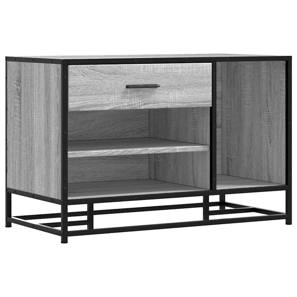 Graue Schuhbank Iosifa 80x40x53,5cm (Holz und Metall)