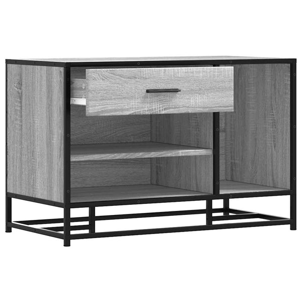 Graue Schuhbank Iosifa 80x40x53,5cm (Holz und Metall)