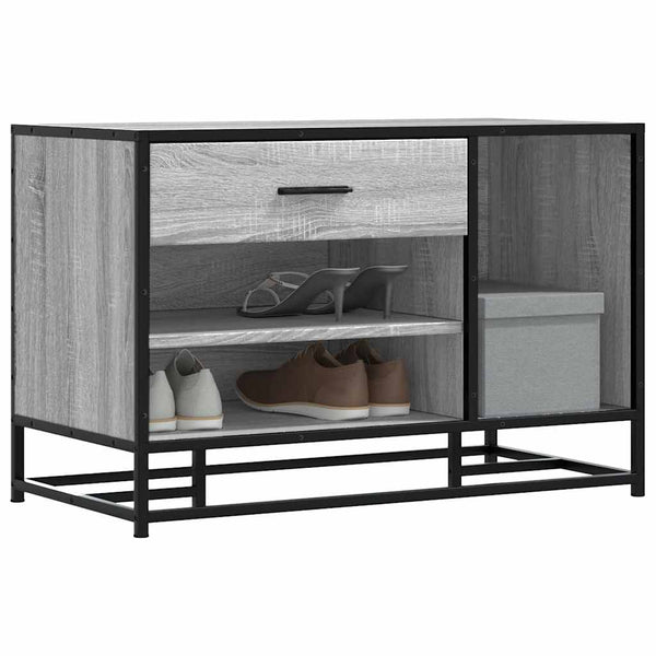 Graue Schuhbank Iosifa 80x40x53,5cm (Holz und Metall)