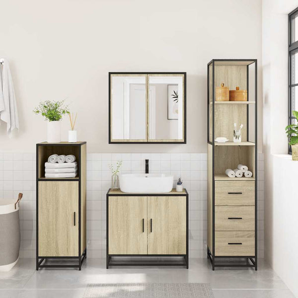 Waschtischunterschrank Steleiana Sonoma-Eiche 35x37,5x166cm (Holz)