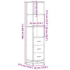 Waschtischunterschrank Steleiana Sonoma-Eiche 35x37,5x166cm (Holz)