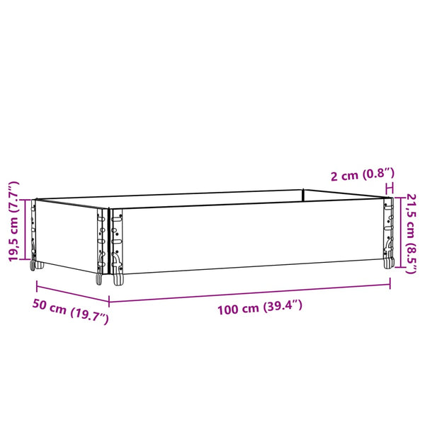 Schwarzer Blumenkasten Terese 100x50cm (Kiefer)