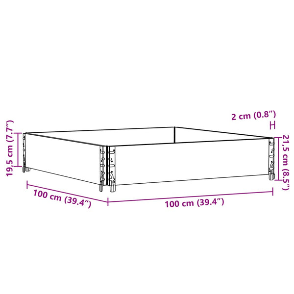 Schwarzer Blumenkasten Terese 100x100cm (Kiefer)