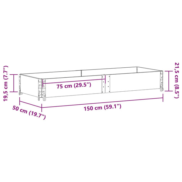 Grauer Blumenkasten Terese 150x50cm (Kiefer)