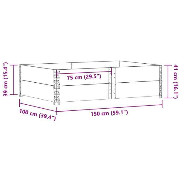 Grauer Blumenkasten Terese 150x100cm (Kiefer)