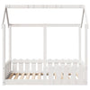 Weißes Kinderbettgestell Hausform Luigia 70x140cm (Kiefer)