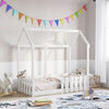 Weißes Kinderbettgestell Hausform Luigia 70x140cm (Kiefer)