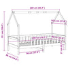 Wacholderbraunes Kinderbettgestell Hausform Nazam 90x200cm (Kiefer)