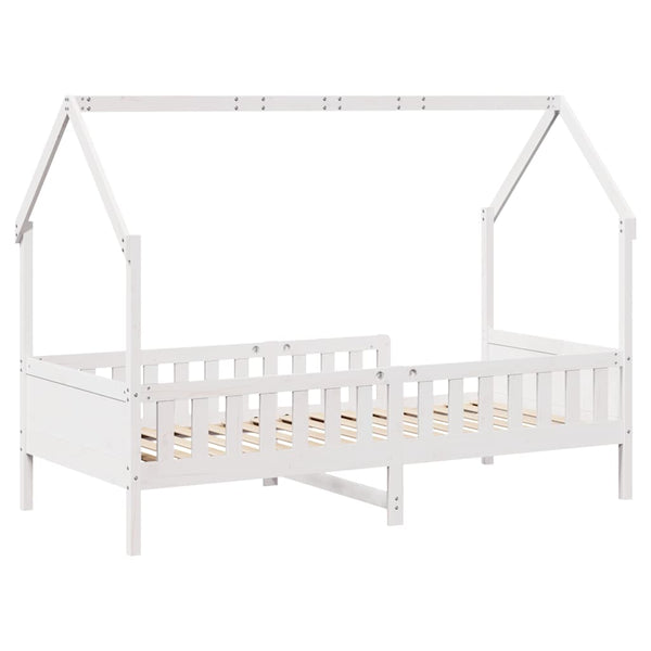 Valkoinen lasten talo sängynrunko Nazam 80x200cm (mänty)