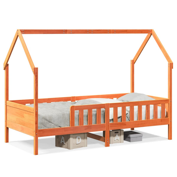 Vahanruskea lasten talo sängynrunko Nazam 80x200cm (mänty)