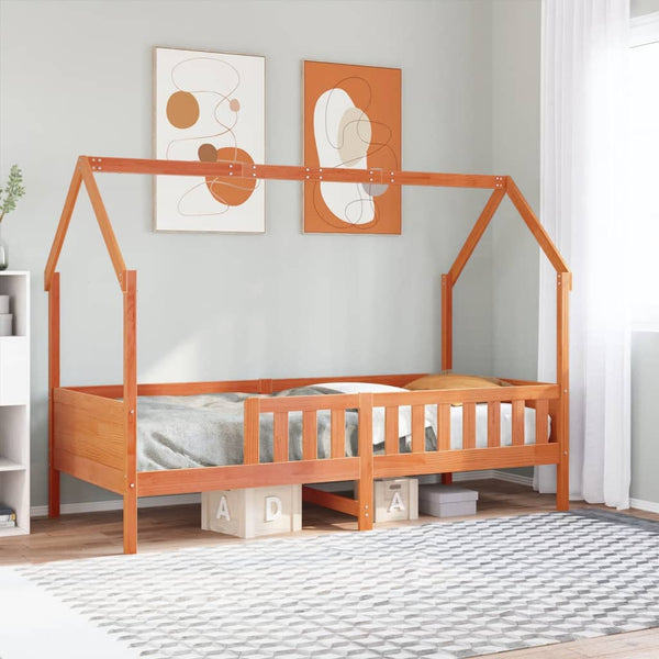 Vahanruskea lasten talo sängynrunko Nazam 80x200cm (mänty)