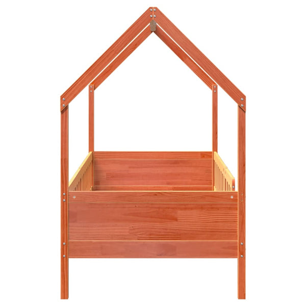 Vahanruskea lasten talonmuotoinen sängynrunko Nazam 90x190cm (mänty)