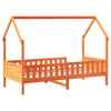 Vahanruskea lasten talonmuotoinen sängynrunko Nazam 90x190cm (mänty)
