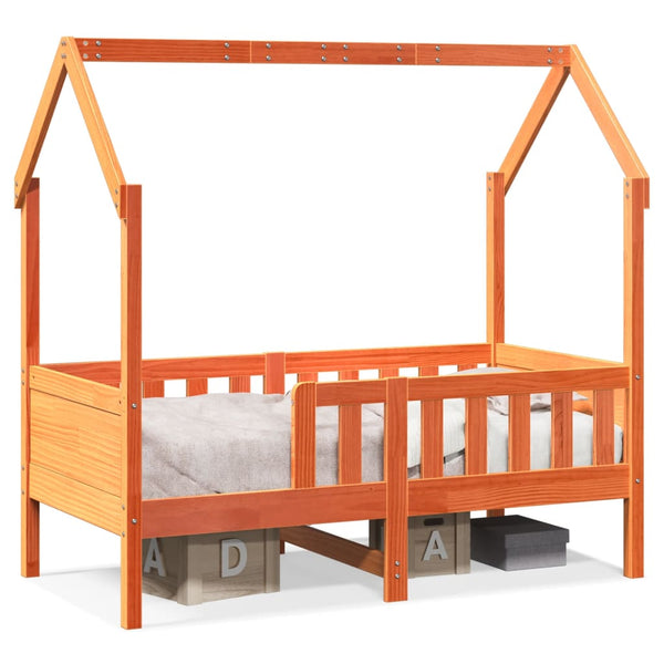 Vahanruskea lasten talonmuotoinen sängynrunko Nazam 70x140cm (mänty)