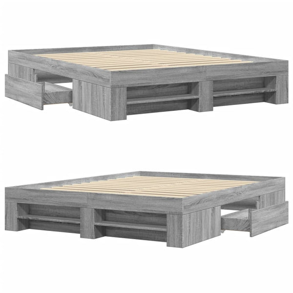 Graues Bettgestell Eonica 160x200cm (Holz)