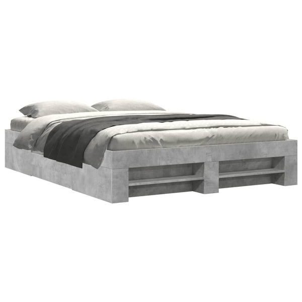 Betongrauer Bettrahmen Eonica 150x200cm (Holz)