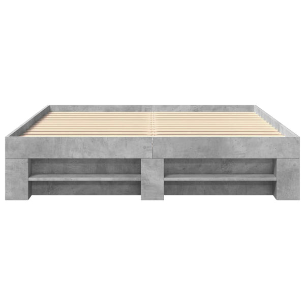 Betongrauer Bettrahmen Eonica 150x200cm (Holz)