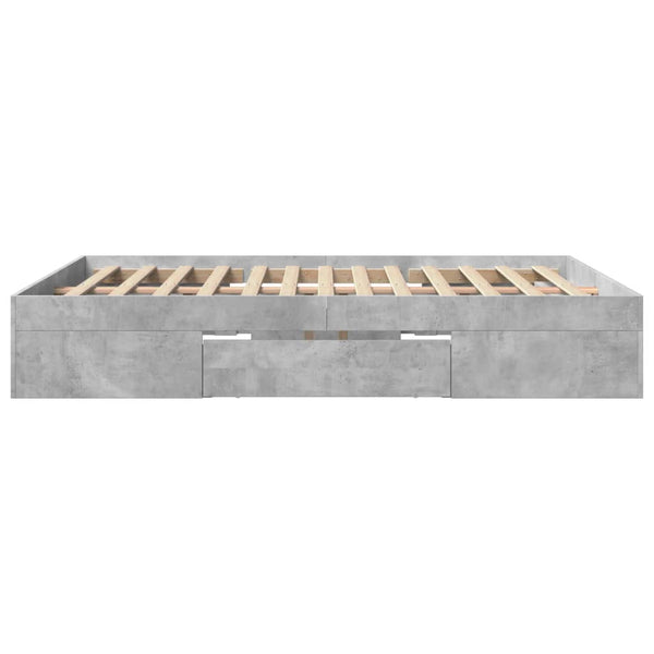Betongrauer Bettrahmen Eonica 150x200cm (Holz)